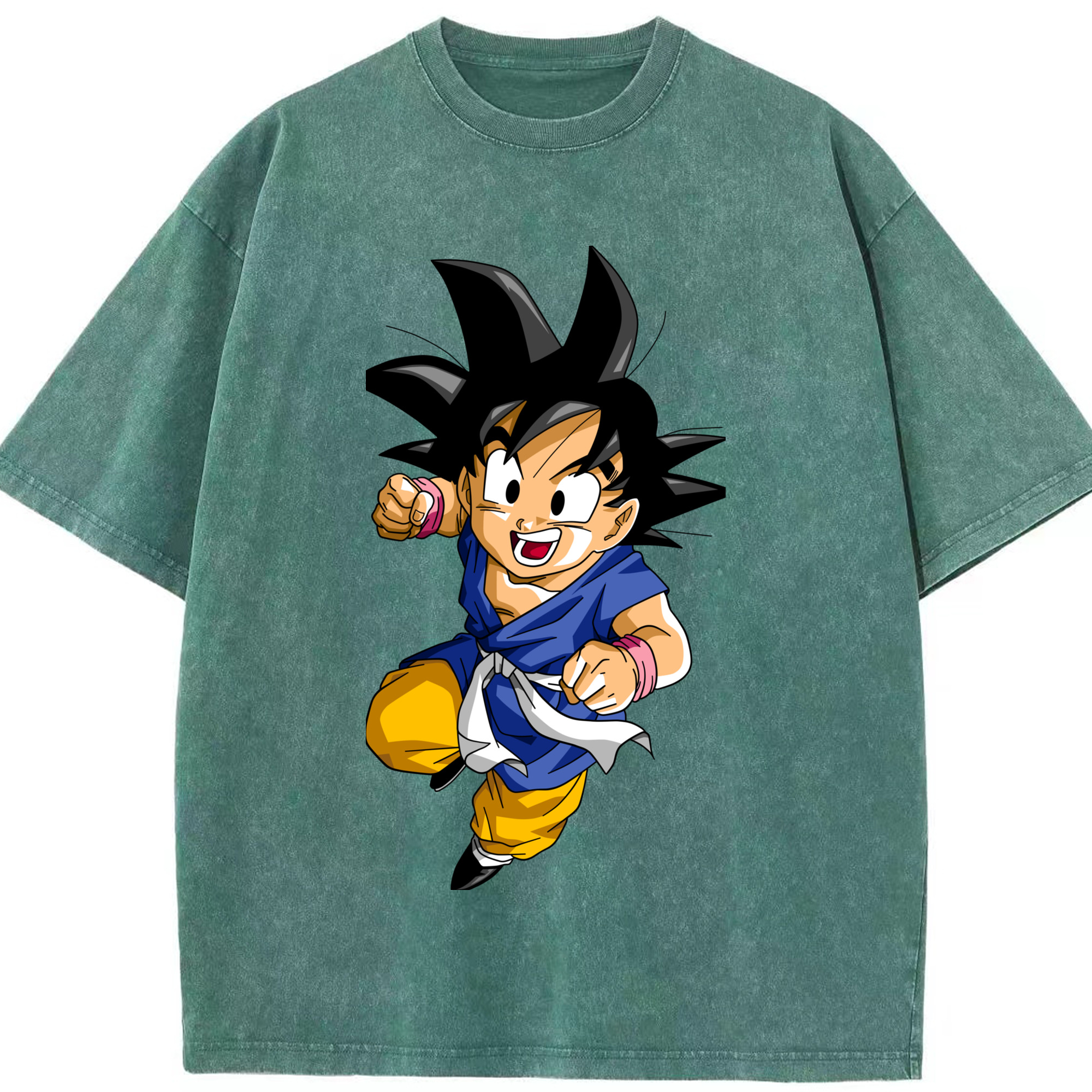 （画像用） ドラゴンボール 孫悟天 そん ごてん DRAGON BALL Son Goten 綿100% ヴィンテージ風 半袖Tシャツ（フロントプリント）